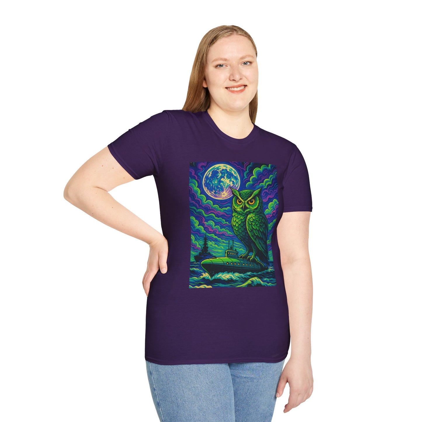 Psychedelic Owl T-Shirt – Trippy Moonlight Animal Tee – Gift for Night Owls, Nature Lovers, Surreal Art Fans & Creatures of the Cosmic Forest