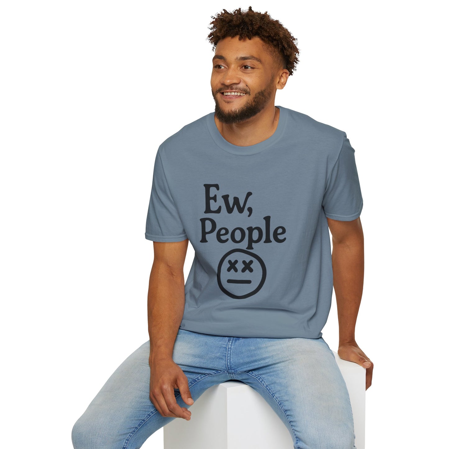 Ew, People Unisex Softstyle T-Shirt | Funny Graphic Tee for Introverts, Gift for Friends, Casual Wear, Comfortable Everyday Shirt