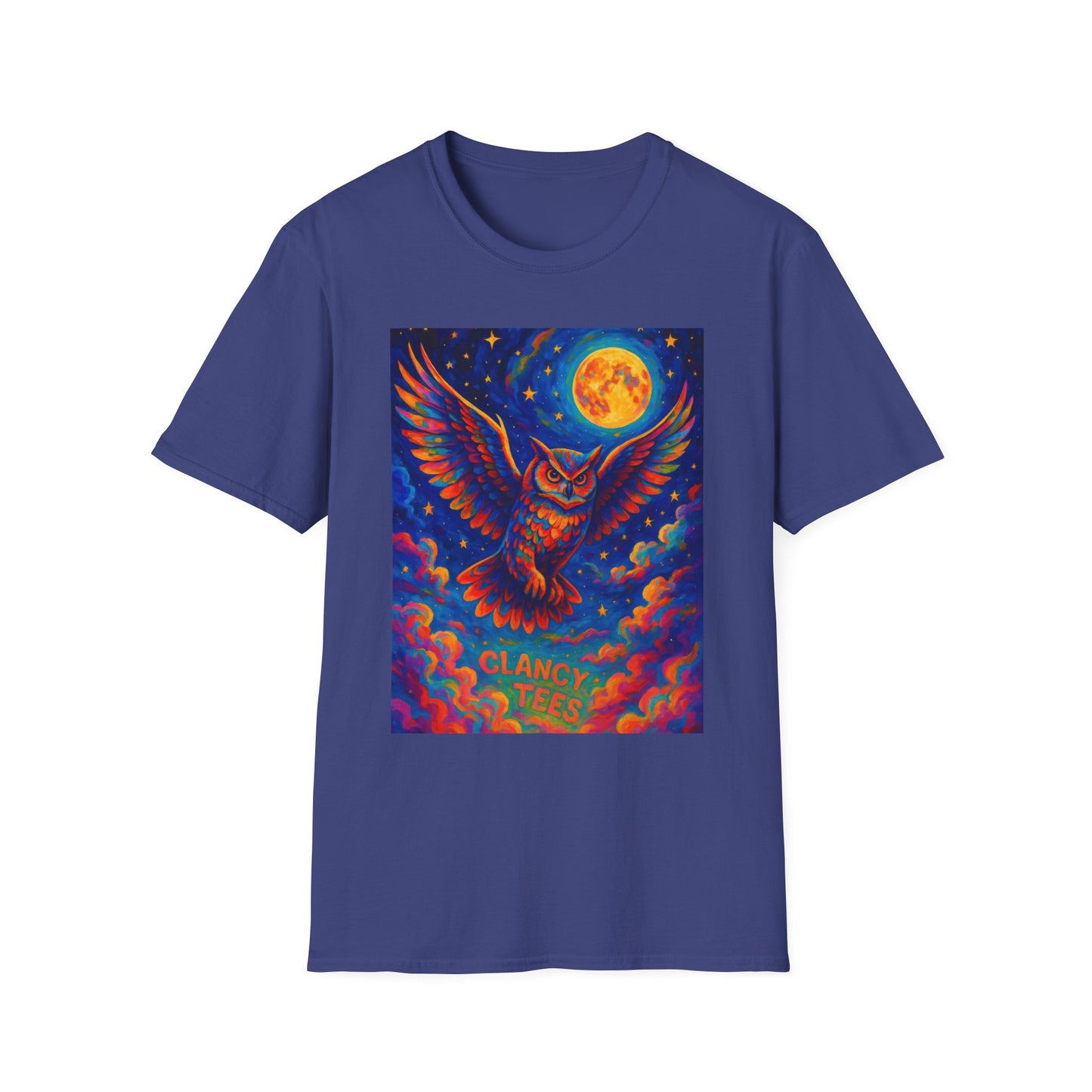 Psychedelic Owl T-Shirt Trippy Full Moon Graphic Tee | Surreal Bird Aesthetic Shirt | Gift for Dreamers and Night Owls | Bold Fantasy Art Top