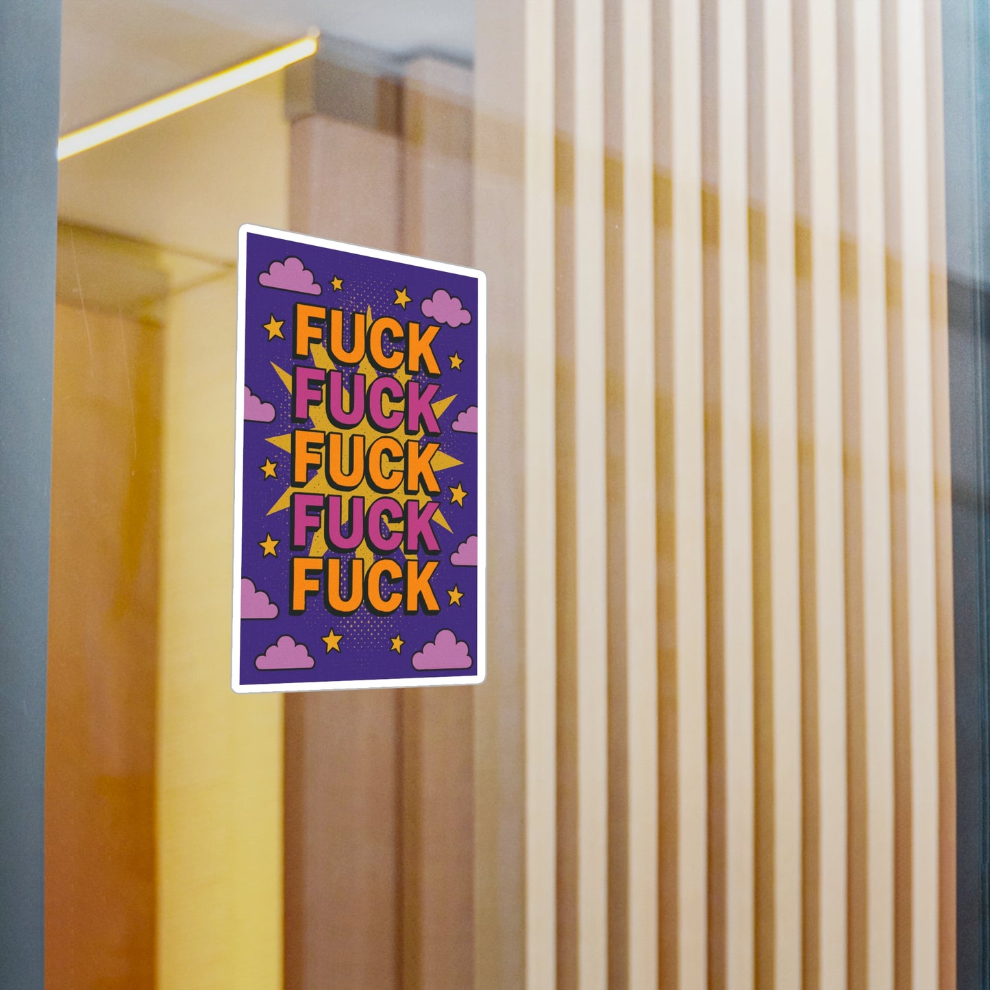 Funny Profanity Sticker – Kiss Cut Vinyl Decal, Bold Graphic Design, Relatable Humor Aesthetic, Gift for Sarcastic Friends