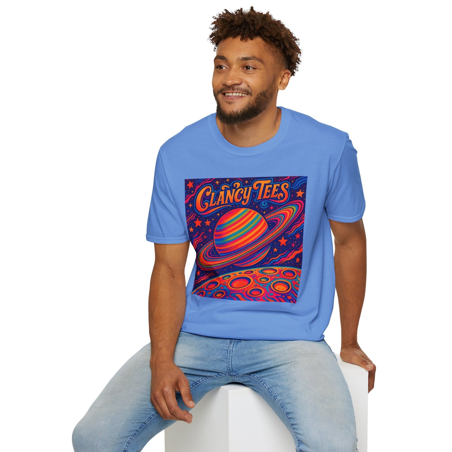 Psychedelic Saturn Shirt – Trippy Outer Space Graphic Tee with Colorful Planet Art – Gift for Stargazers, Spaceheads, and Cosmic Explorers