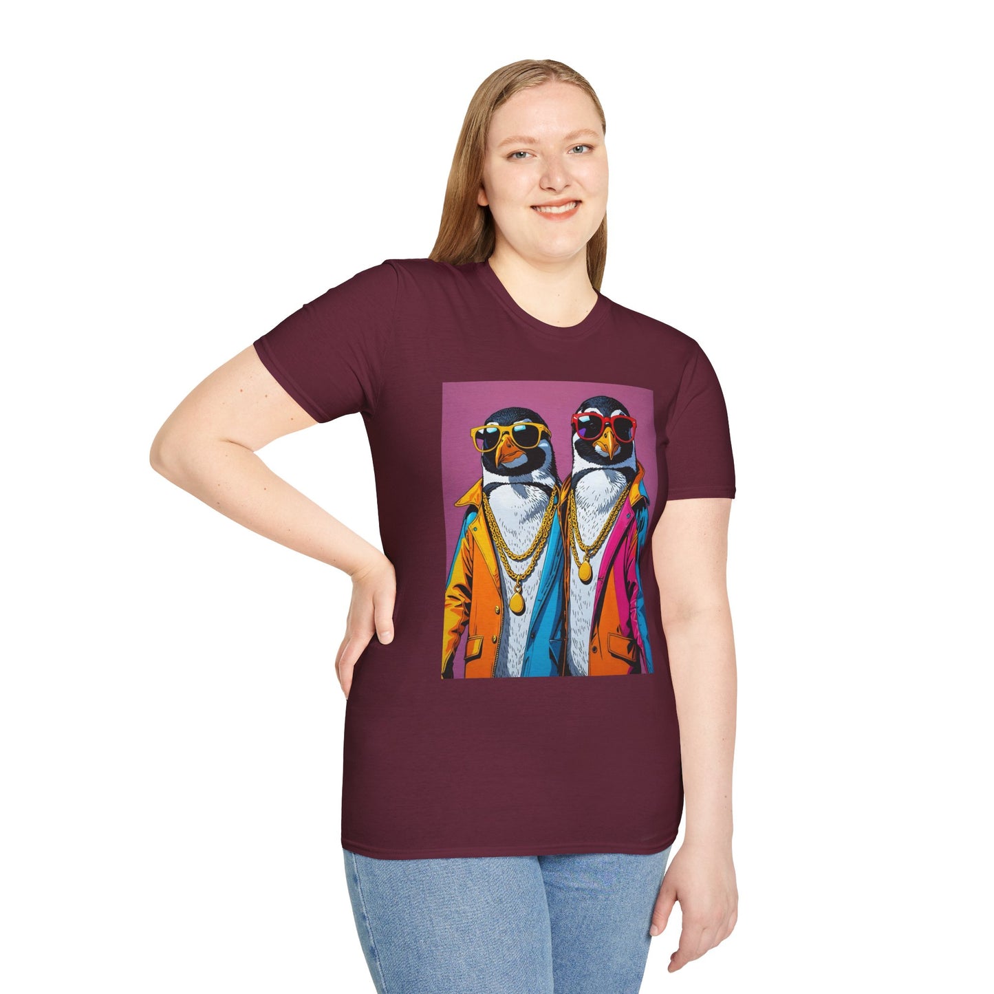 Cool Penguin Shirt – Funny Hip Hop Penguin Graphic Tee – Gift for Animal Lovers, Streetwear Fans, and People Who Stay Icy Year-Round