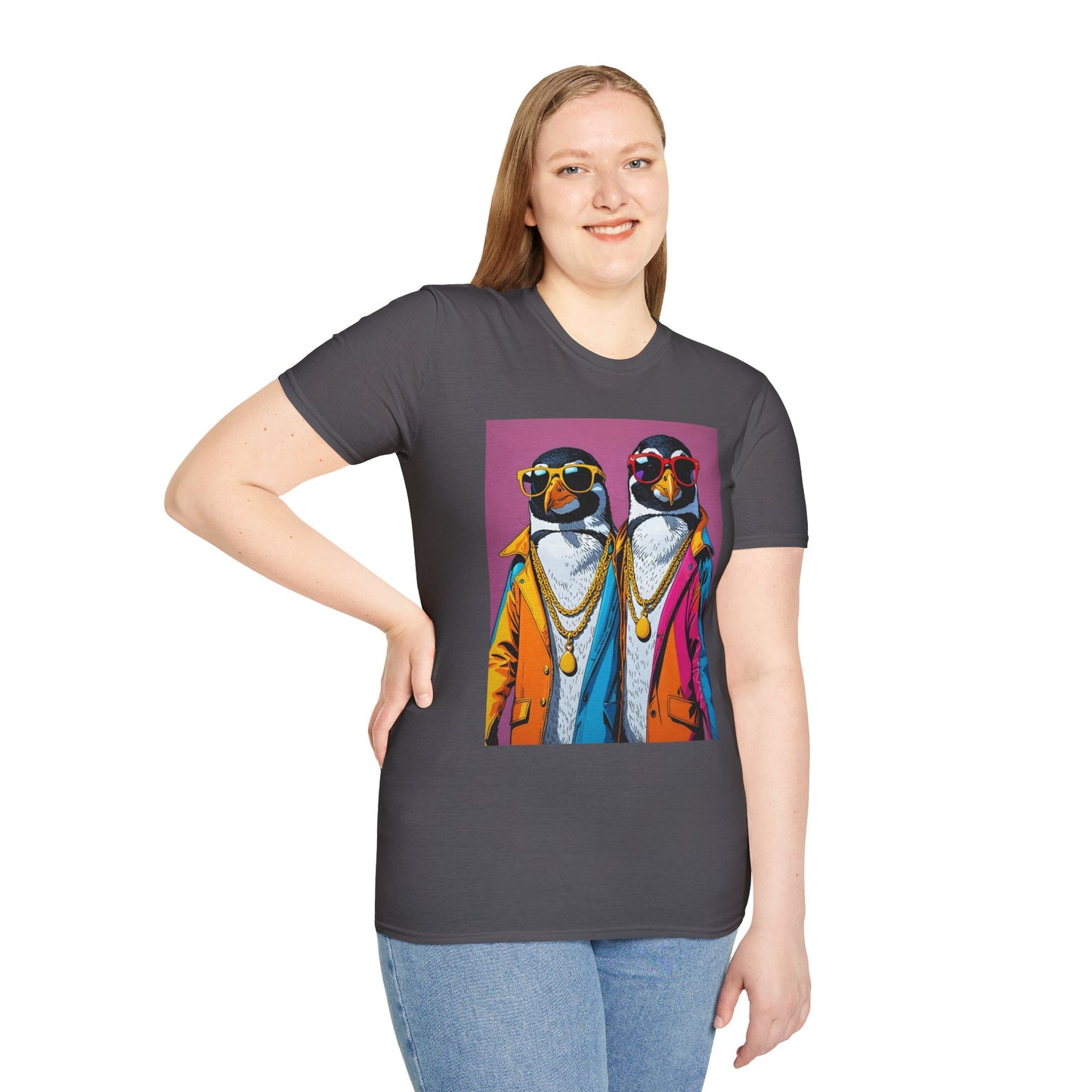 Cool Penguin Shirt – Funny Hip Hop Penguin Graphic Tee – Gift for Animal Lovers, Streetwear Fans, and People Who Stay Icy Year-Round
