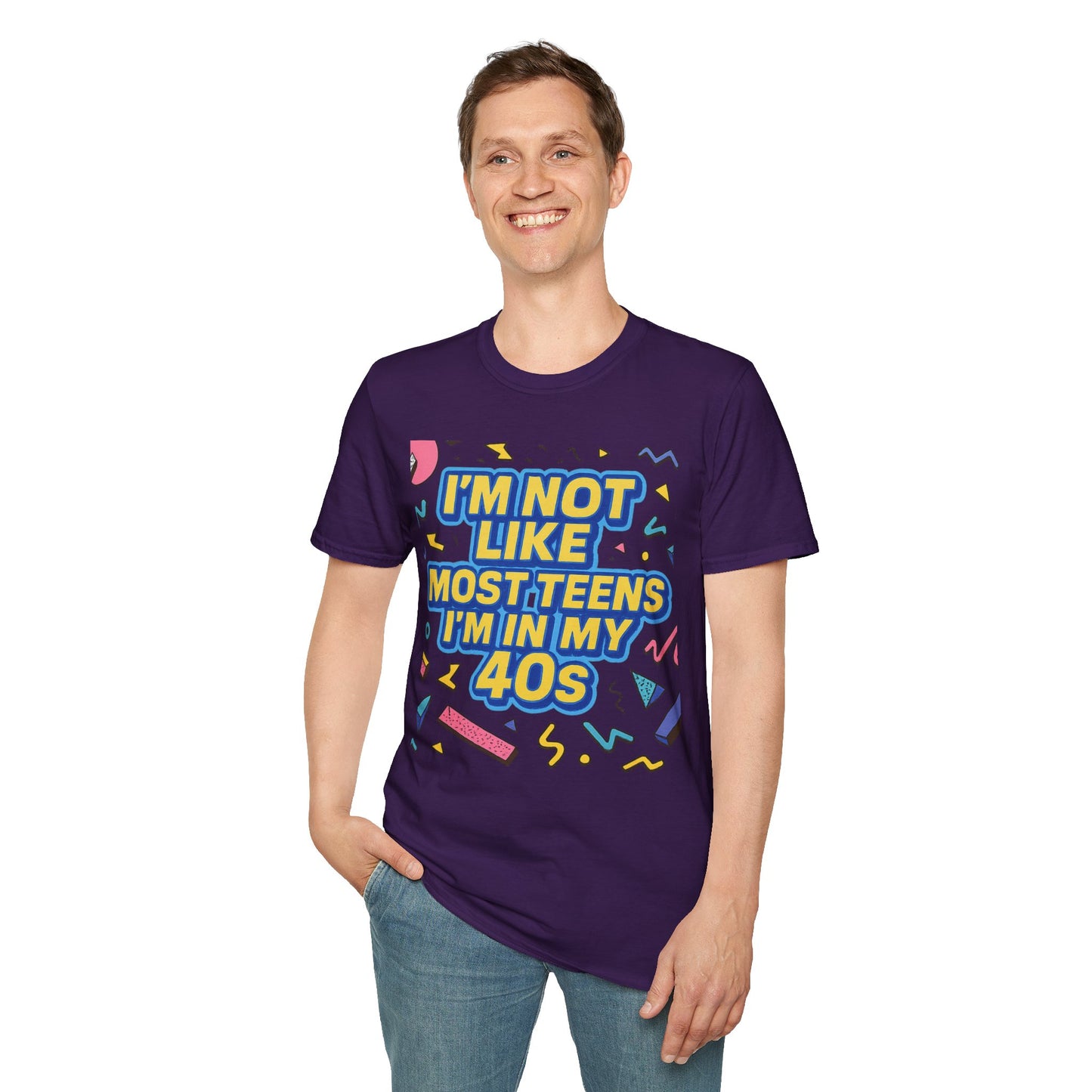 I’m Not Like Most Teens I’m in My 40s Shirt Funny Retro Tee Gift for Middle Aged Millennials Gen X Humor Nostalgia Shirt for Aging with Attitude