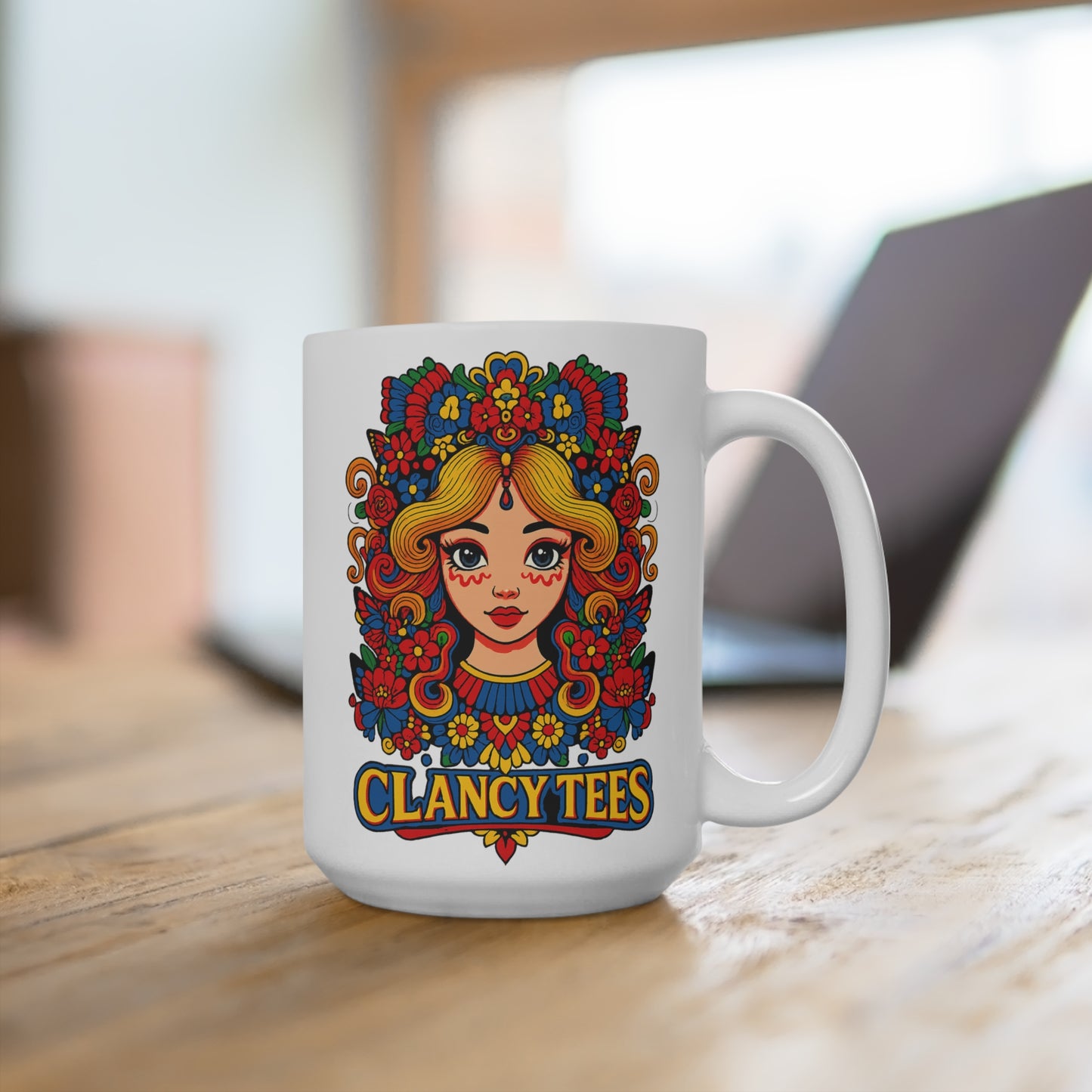 Psychedelic Folk Art Coffee Mug Retro Boho Ceramic Cup Gift For Friends