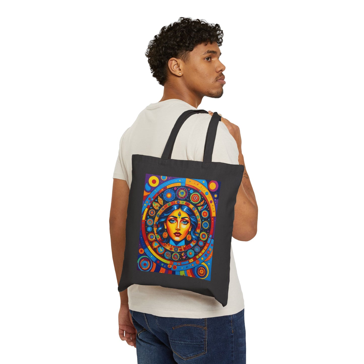 Cosmic Psychedelic Tote Bag Liberty Bags OAD113 Canvas Reusable Eco Friendly Bag