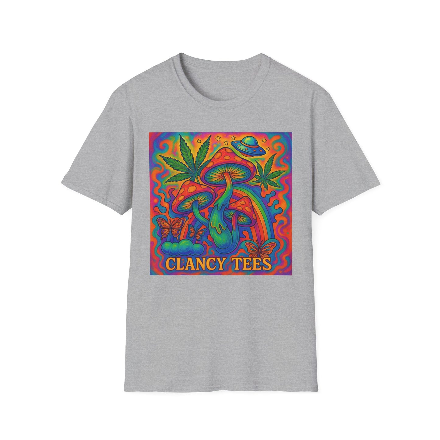 Colorful Psychedelic T-Shirt, Fun Graphic Tee for Music Festivals, Unique Gift for Friends, Retro Style Shirt, Unisex Softstyle Tee
