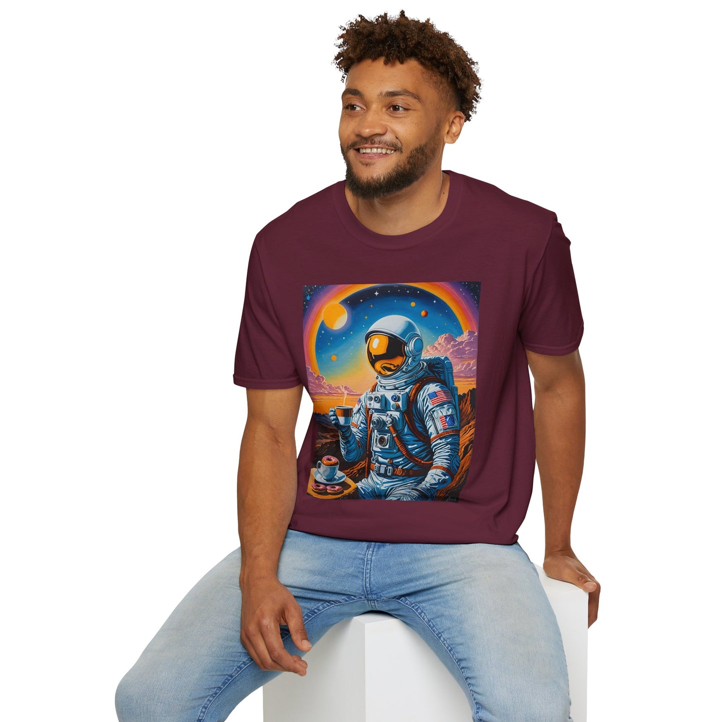 Astronaut-Themed Unisex T-Shirt, Space Lover Gift, Casual Tee, Galaxy Art Shirt, Unique Graphic Tee, Perfect for Birthdays