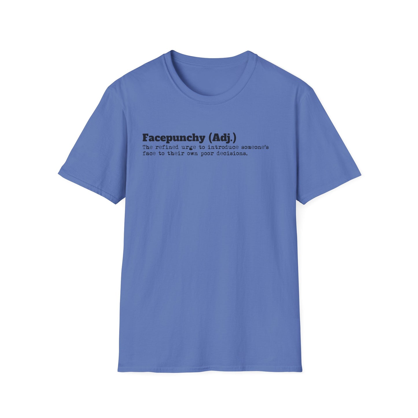 Facepunchy Definition T-Shirt Sarcastic Text Tee Funny Dictionary Shirt for Snarky People Gift for Coworkers with Attitude Passive Aggressive Humor