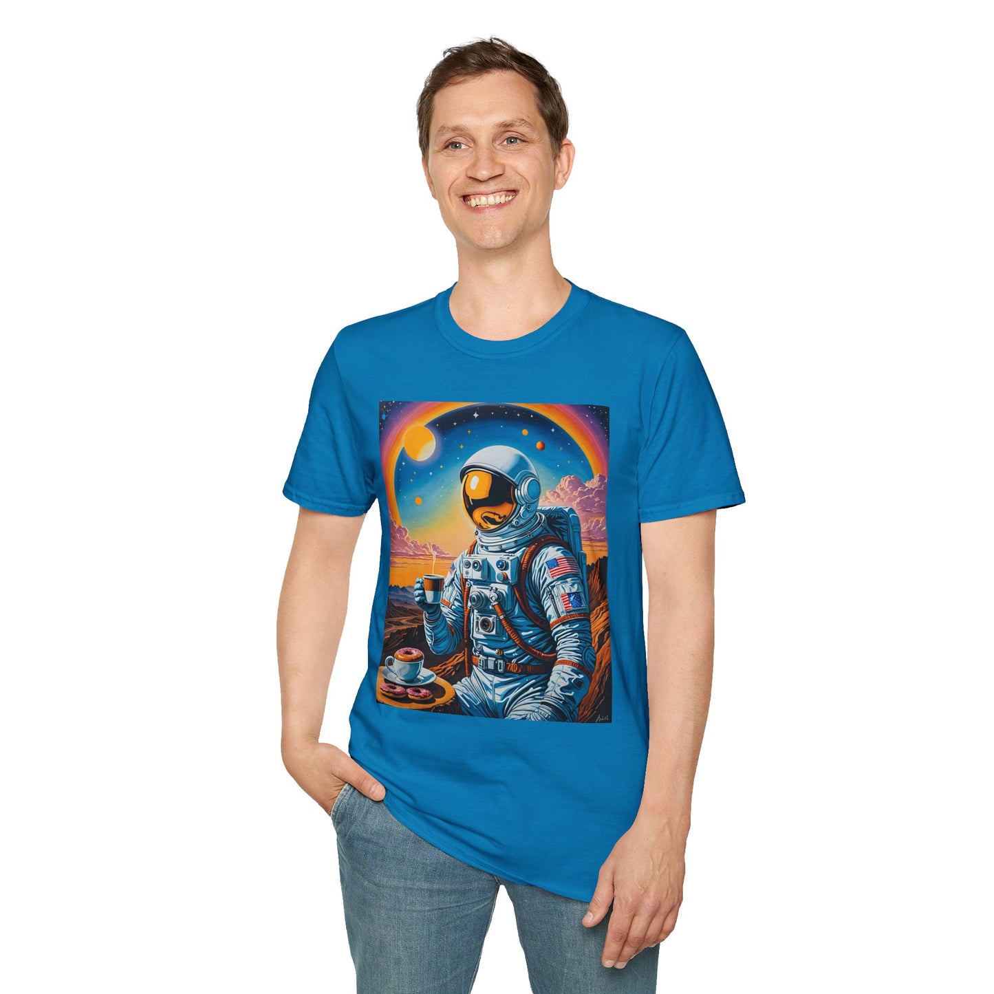Astronaut-Themed Unisex T-Shirt, Space Lover Gift, Casual Tee, Galaxy Art Shirt, Unique Graphic Tee, Perfect for Birthdays