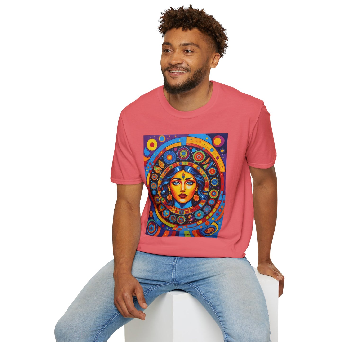 Vibrant Art T-Shirt - Unisex Softstyle Tee, Colorful Graphic Shirt, Gift for Art Lovers, Perfect for Casual Wear, Unique Statement Piece