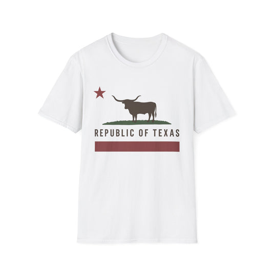 Republic of Texas Shirt Vintage Texas Flag Tee with Longhorn Graphic Gift for Texans State Pride T Shirt for Cowboys Ranch Lovers and Southern Heritage Fans