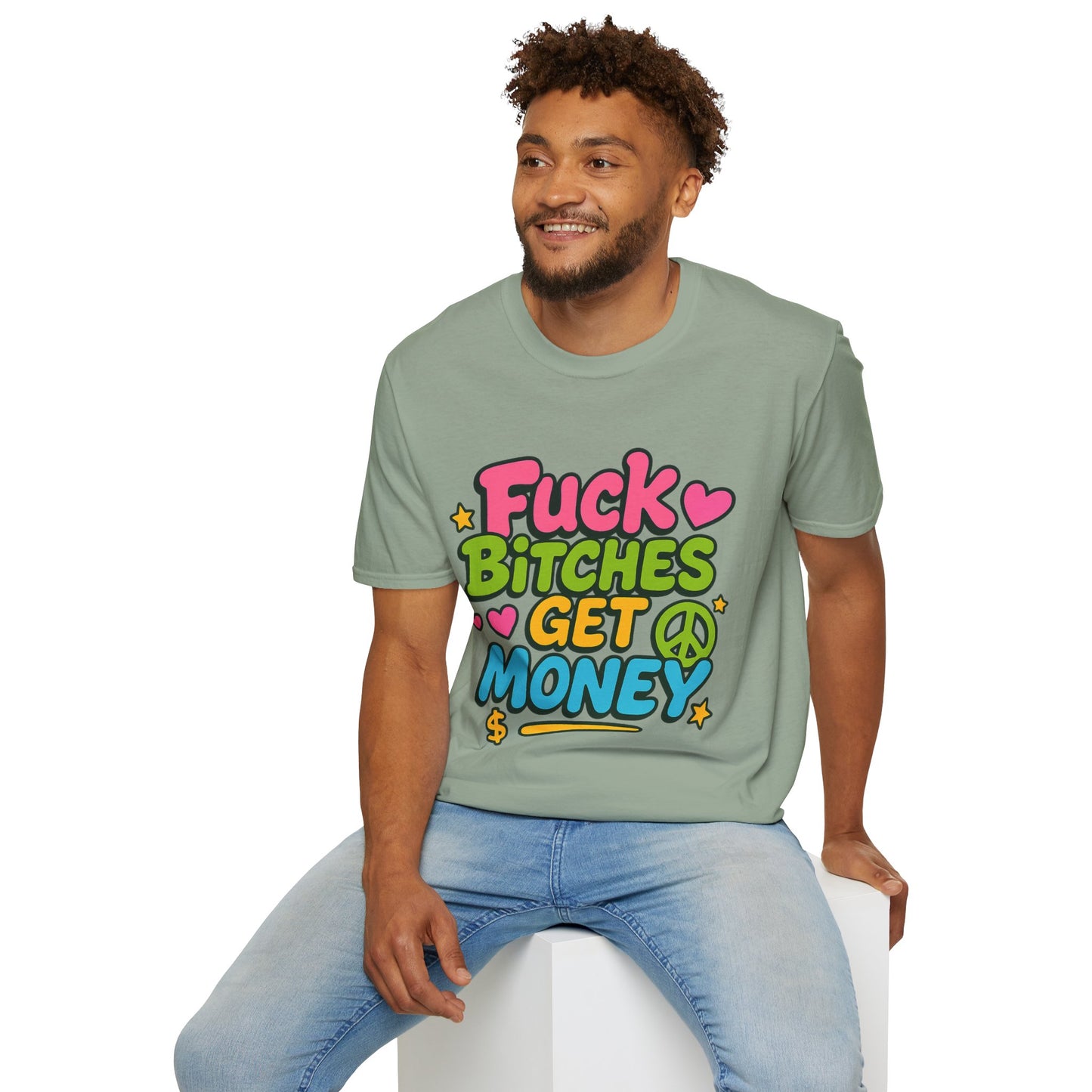 Fuck Bitches Get Money Shirt Funny Bold Graphic Tee Gift for Hustlers Savage Statement T-Shirt for Rebels Trolls Unfiltered Meme Culture Fans
