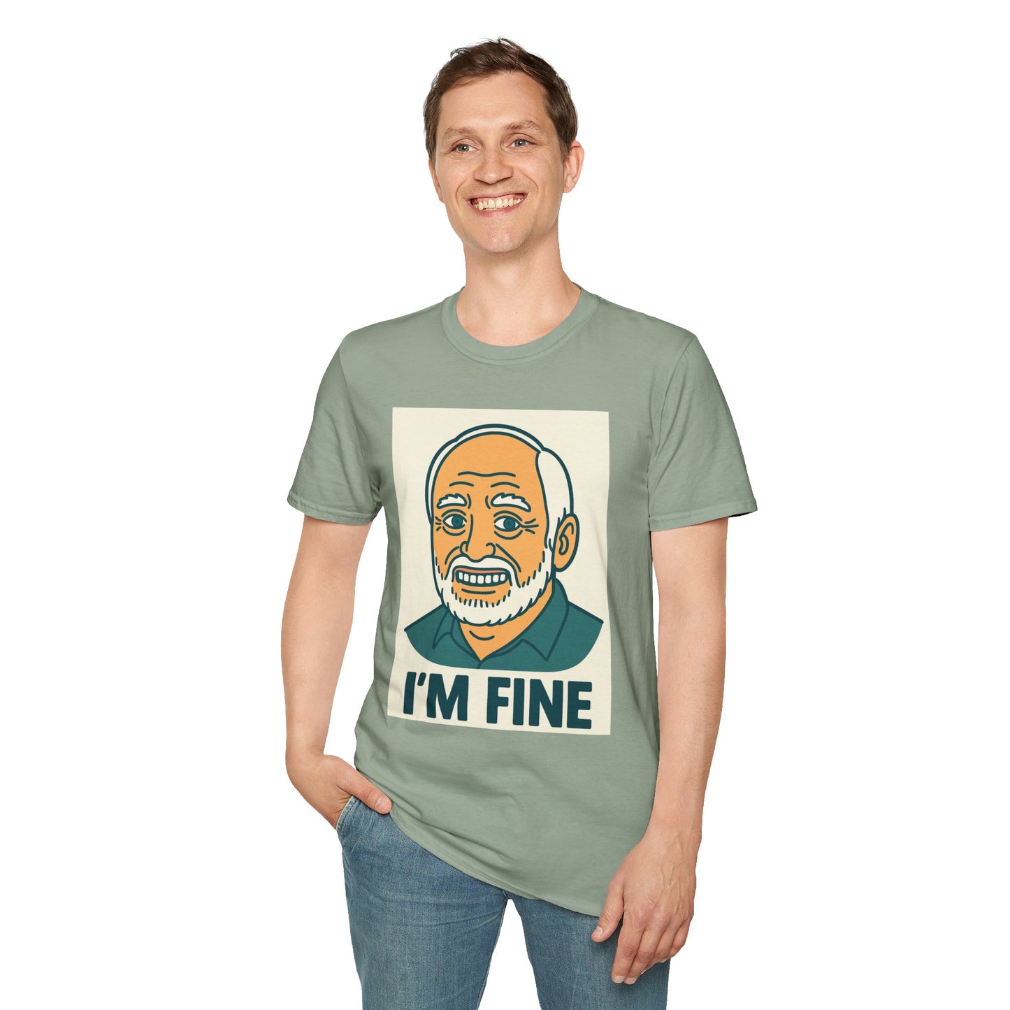 Humorous Unisex T-Shirt - 'I'M FINE', Funny Gift, Casual Wear, Everyday Humor, Father's Day Tee, Gift for Dad