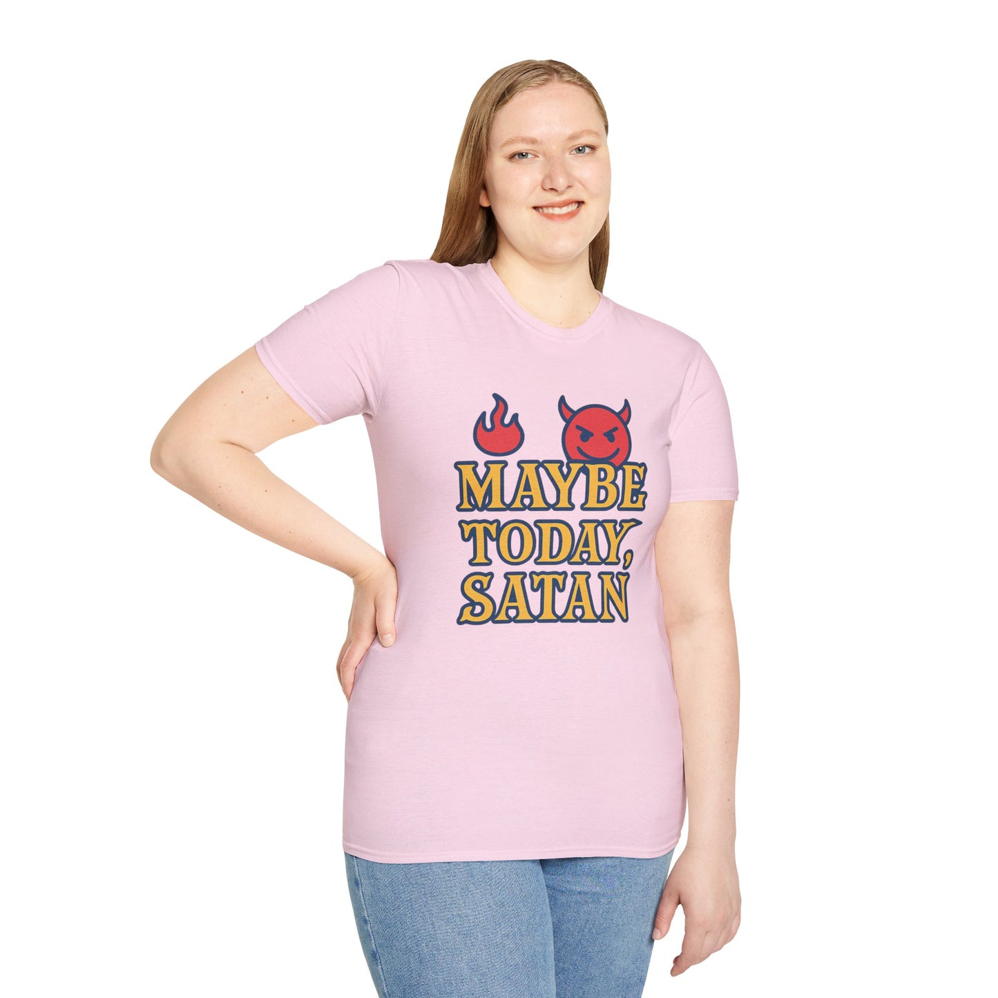 Maybe Today Satan Shirt – Funny Sarcastic Devil Tee | Bold Anti-Motivation Graphic | Snarky Spiritual Humor Shirt | Clancy Tees Original