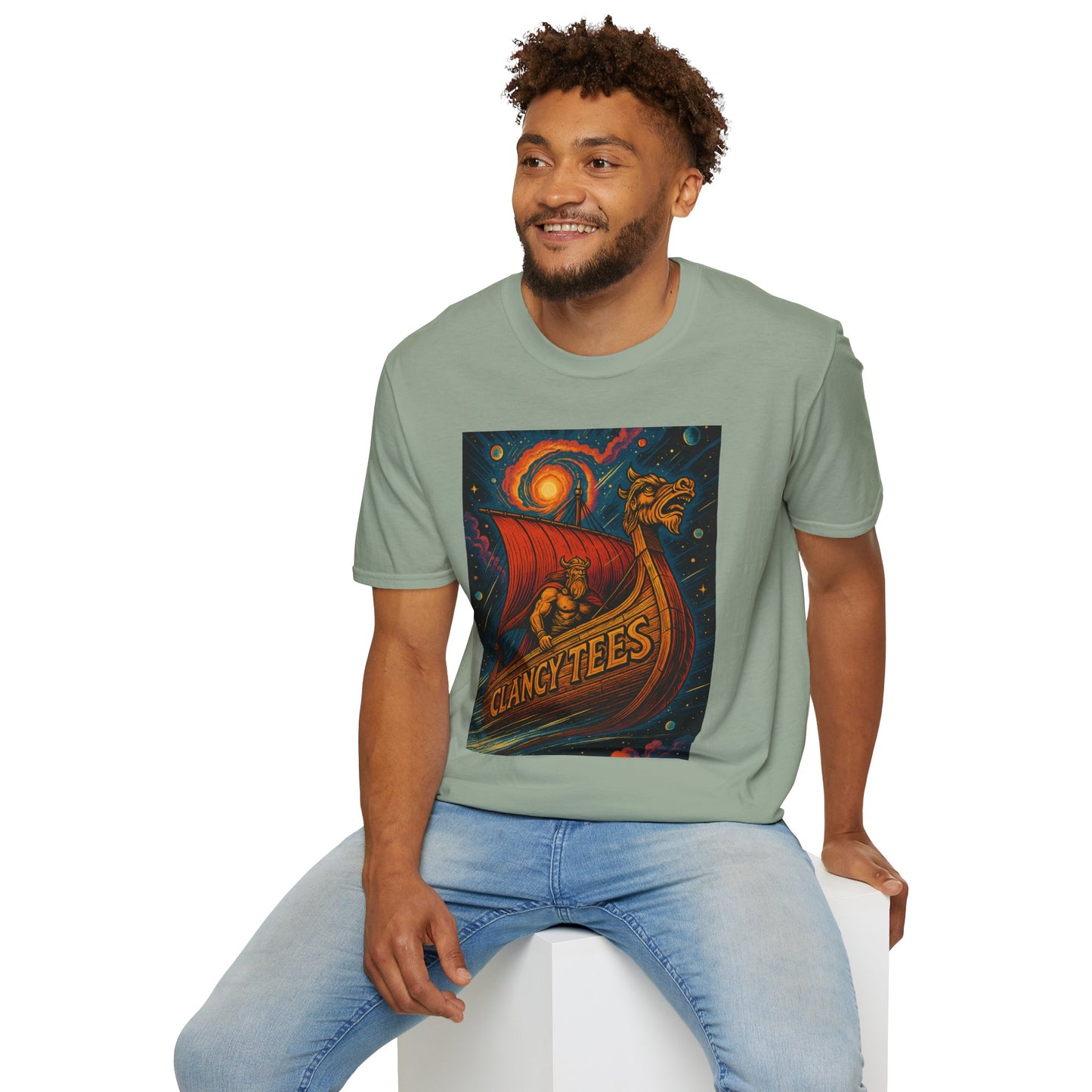Viking Dragon Ship Shirt Norse Aesthetic Tee Mythology Graphic Gift for Fantasy Fans