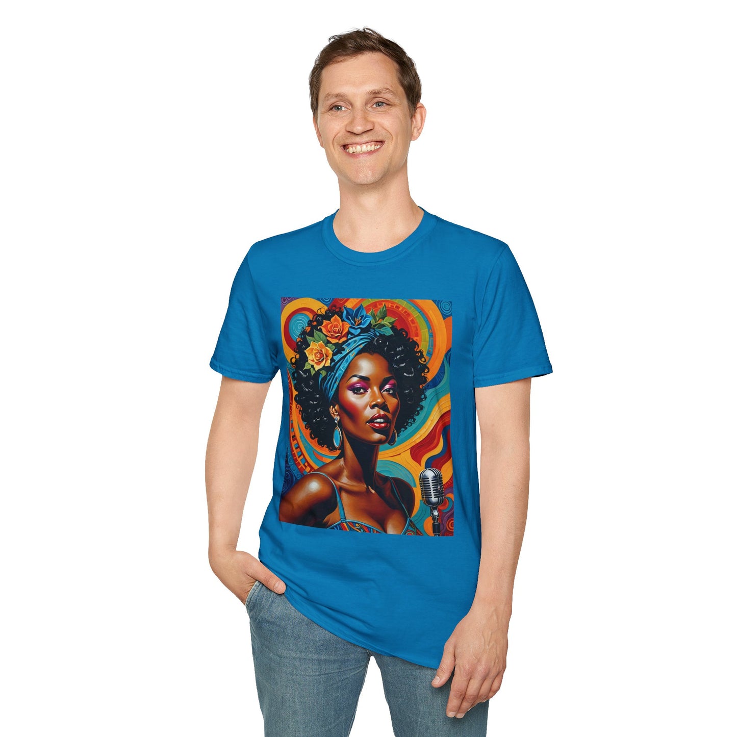 Afrofuturist Soul Singer T Shirt Cosmic Jazz Graphic Tee Retro Funk Fashion Music Artwork Top Gift for Soul Fans