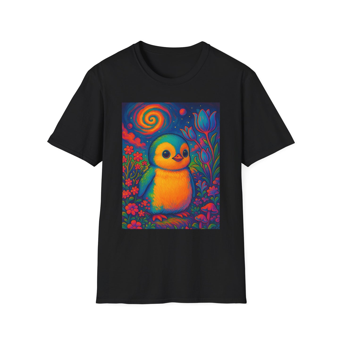 Psychedelic Baby Penguin T-Shirt – Trippy Cute Animal Tee – Gift for Penguin Lovers – Groovy Nature Shirt for Weirdos, Hippies, and Art Freaks