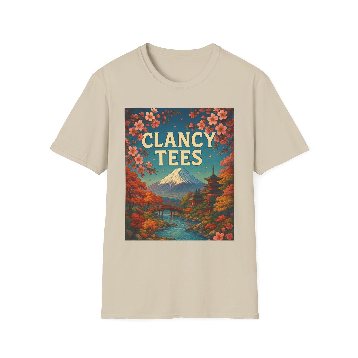 Clancy Tees Unisex Softstyle T-Shirt - Japanese Landscape Design, Gift for Nature Lovers, Vintage Aesthetic Tee, Casual Wear, Art [...]