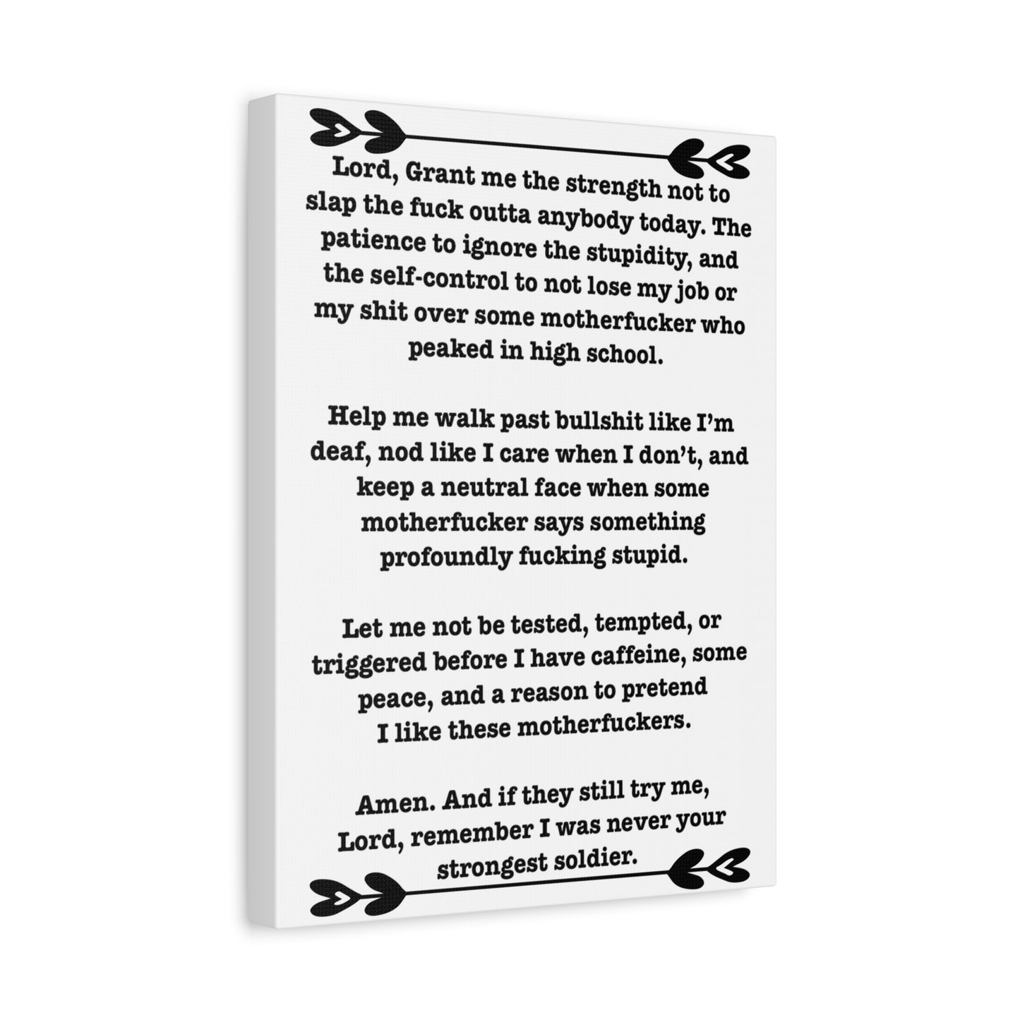 ClancyTees Serenity Prayer Canvas Wall Art Funny Profane Office Decor Sarcastic Home Gift