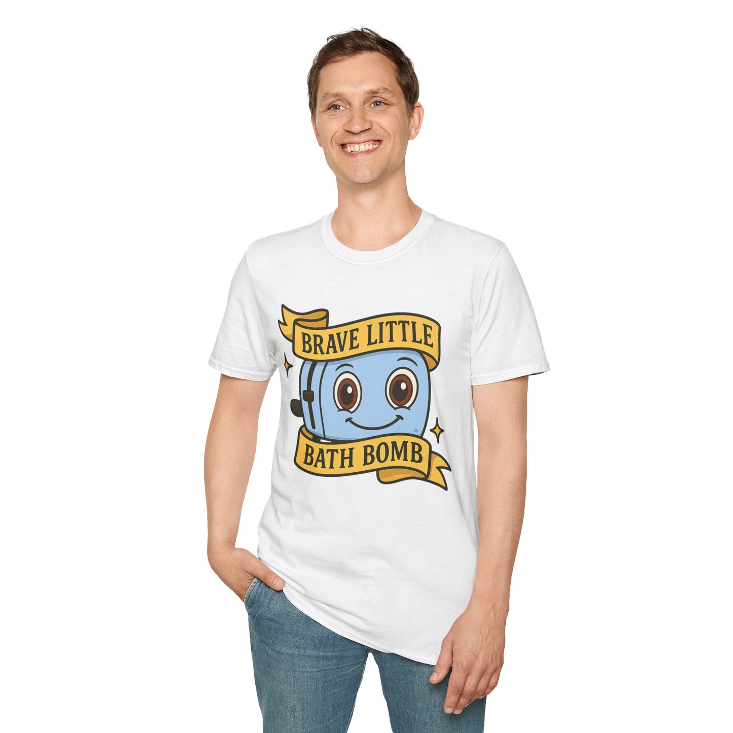 Brave Little Bath Bomb T-Shirt, Whimsical Tee for Kids, Fun Gift for Birthdays, Bath Lovers, Unique Graphic Shirt