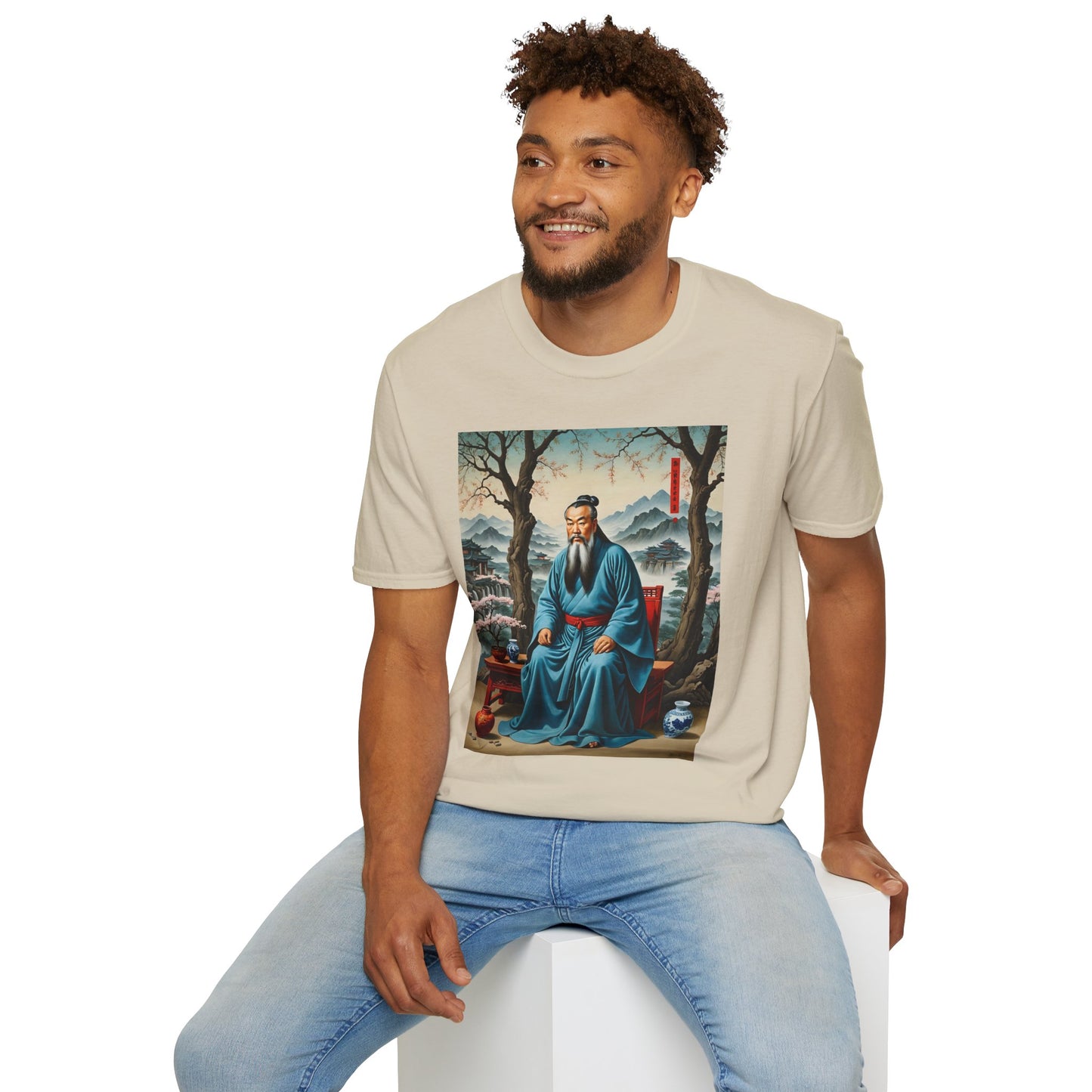 Ancient Scholar T-Shirt Eastern Wisdom Graphic Tee Traditional Art Shirt Gift for History Buffs Gift for Philosophy Fans Timeless Cultural Artwork