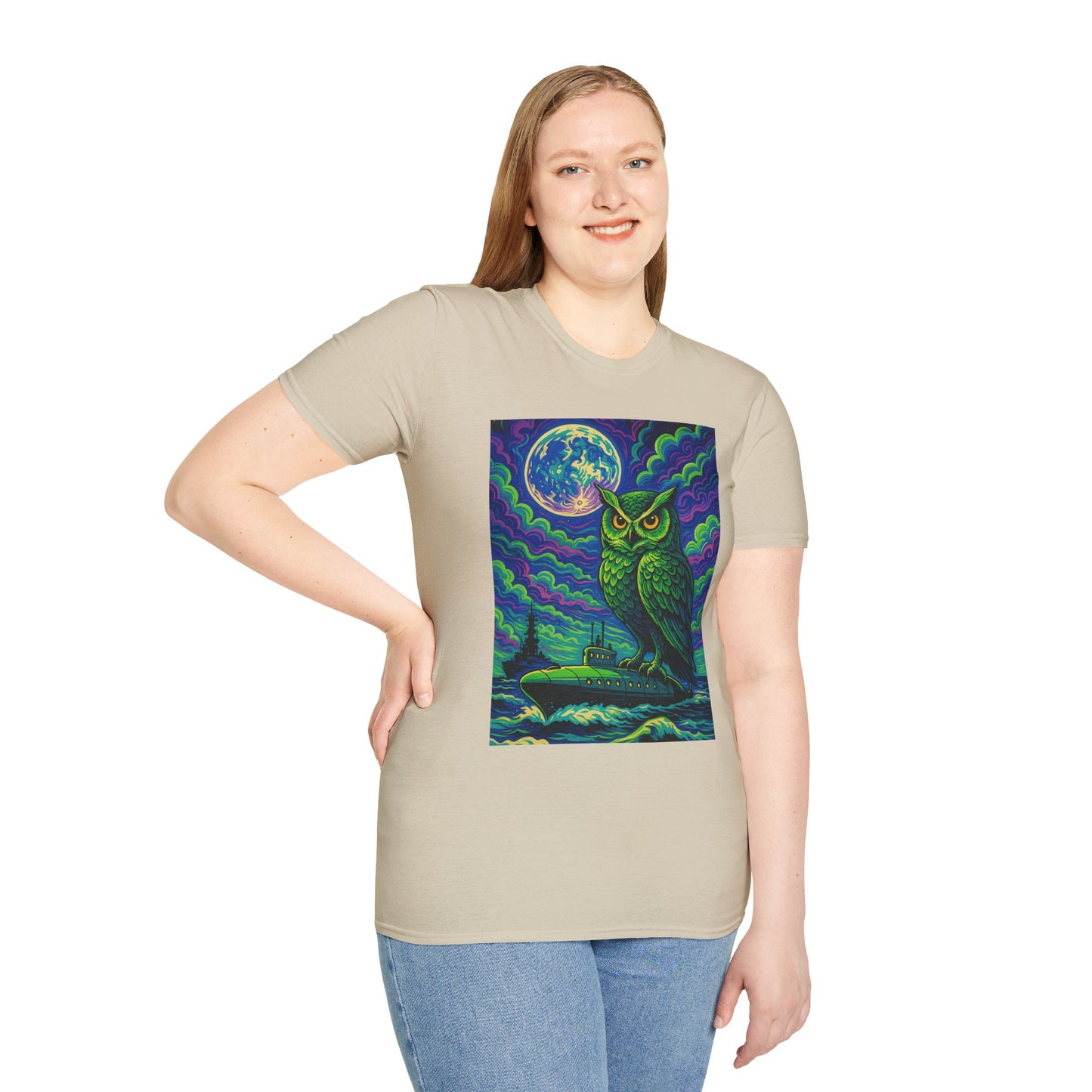 Psychedelic Owl T-Shirt – Trippy Moonlight Animal Tee – Gift for Night Owls, Nature Lovers, Surreal Art Fans & Creatures of the Cosmic Forest