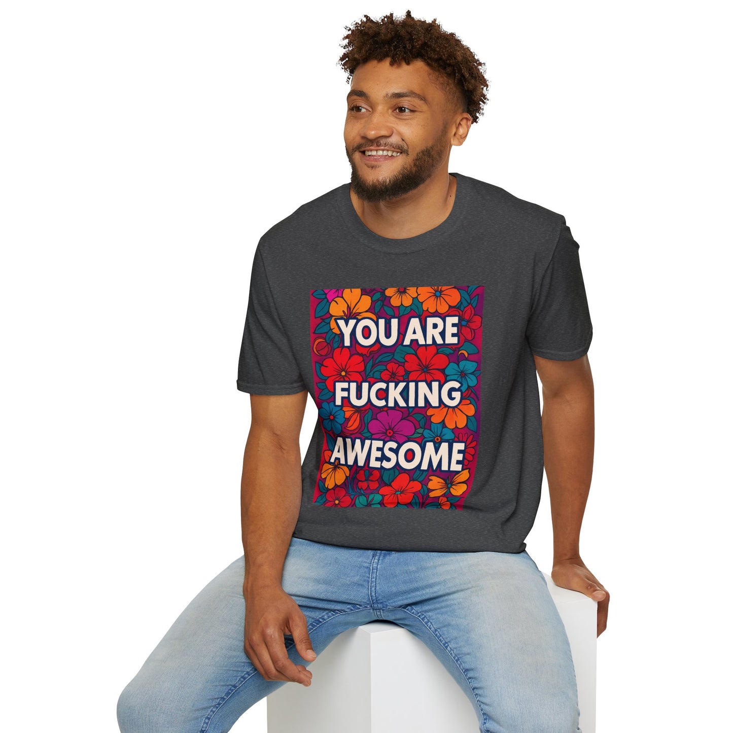 Colorful Inspirational Graphic T-Shirt, You Are Awesome Tee, Gift for Friends, Motivational Shirt, Casual Wear, Summer Vibes