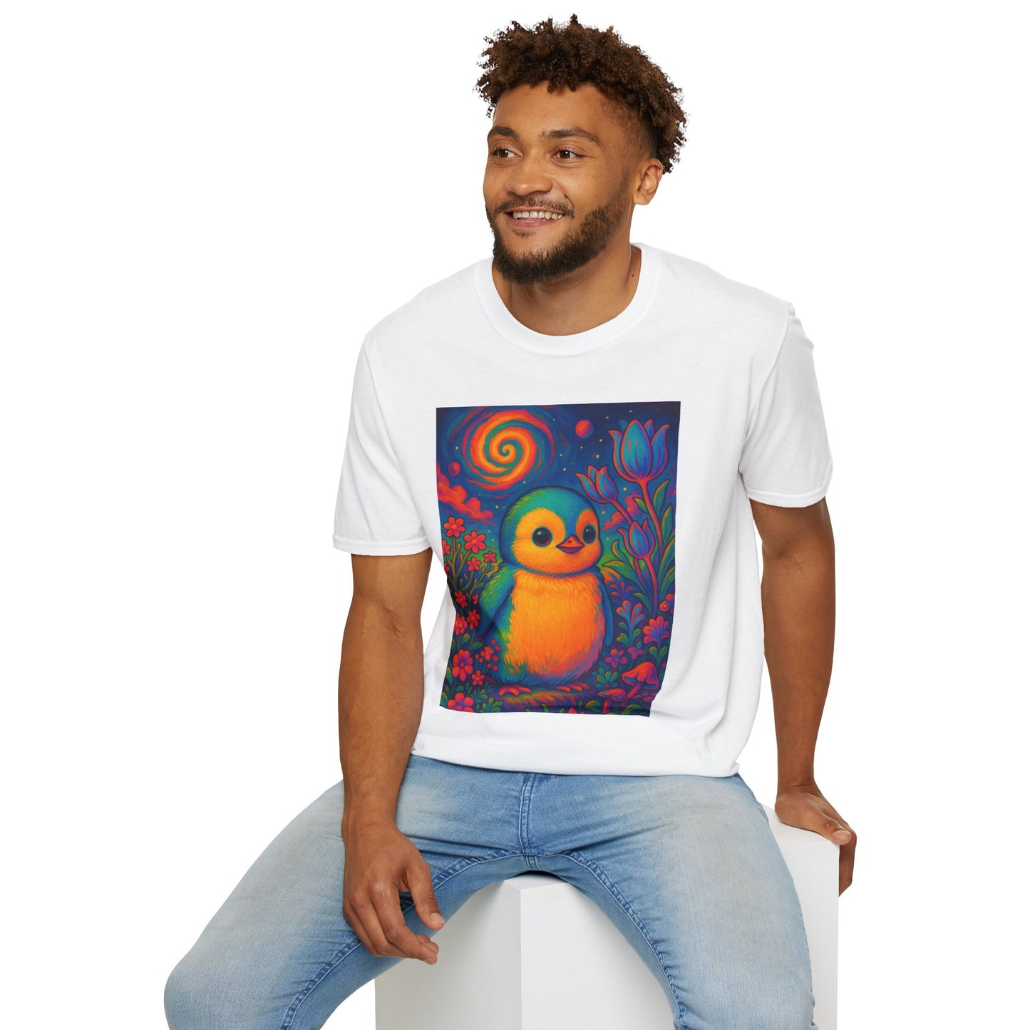 Psychedelic Baby Penguin T-Shirt – Trippy Cute Animal Tee – Gift for Penguin Lovers – Groovy Nature Shirt for Weirdos, Hippies, and Art Freaks