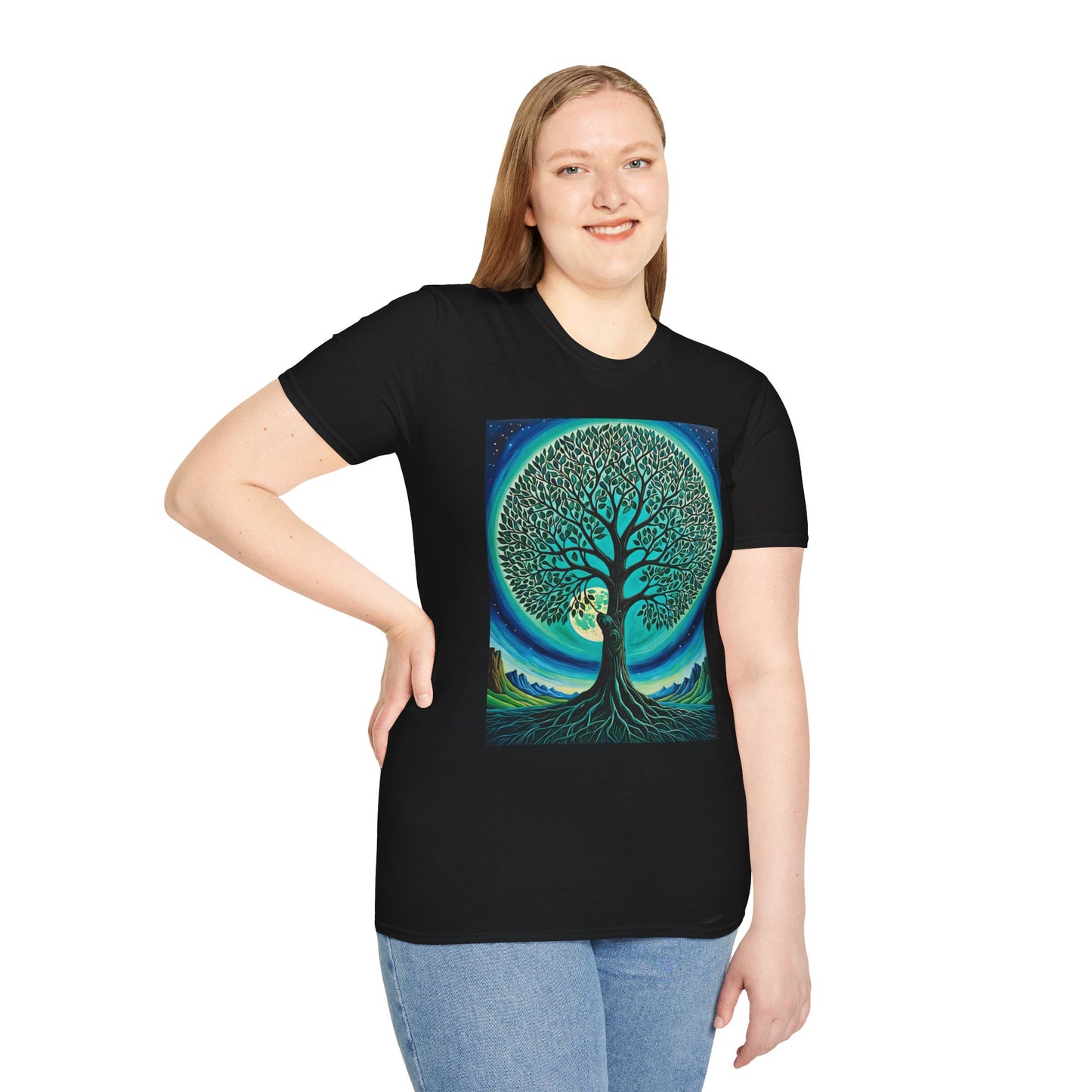 Tree of Life T-Shirt – Cosmic Nature Graphic Tee – Gift for Spiritual Friends, Psychedelic Art Lovers, and Mindful Hippie Souls