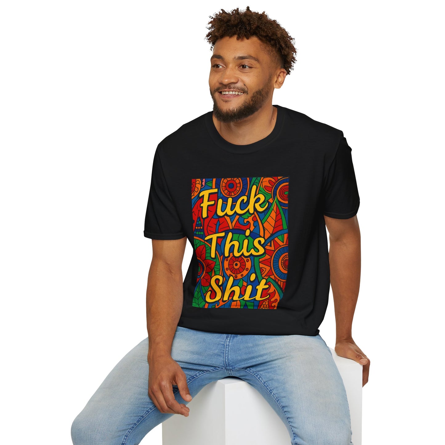 Vibrant Statement Tee - "Fuck This Shit" Unisex Softstyle T-Shirt, Casual Wear, Gift for Friends, Fun Graphic Shirt, Bold Expression