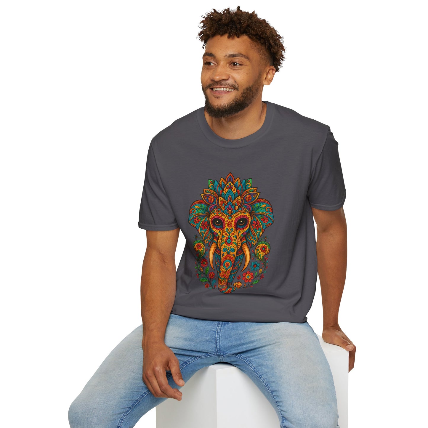 Boho Elephant Shirt Psychedelic Floral Head Art Tee Gift for Spiritual Seekers Animal Lovers and Mindful Hippies with a Love for Earthy Trippy Vibes