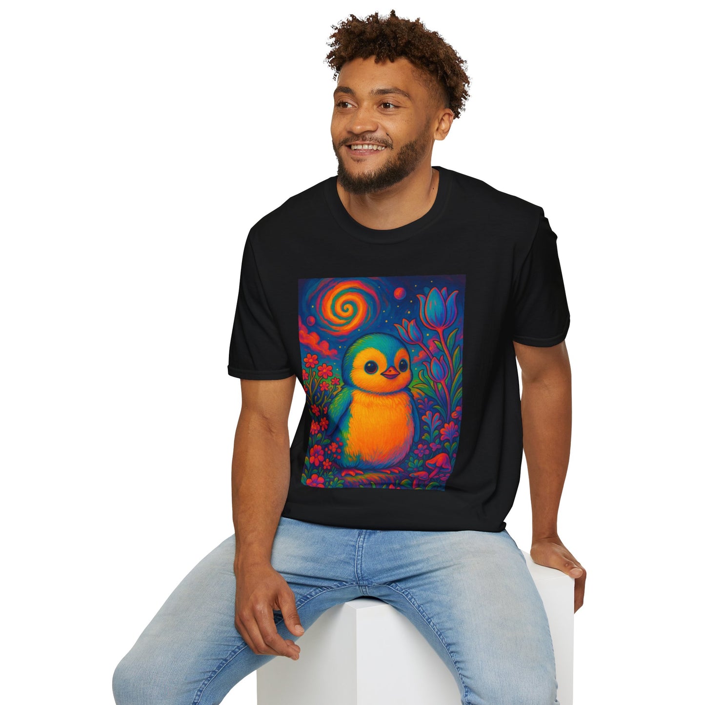 Psychedelic Baby Penguin T-Shirt – Trippy Cute Animal Tee – Gift for Penguin Lovers – Groovy Nature Shirt for Weirdos, Hippies, and Art Freaks