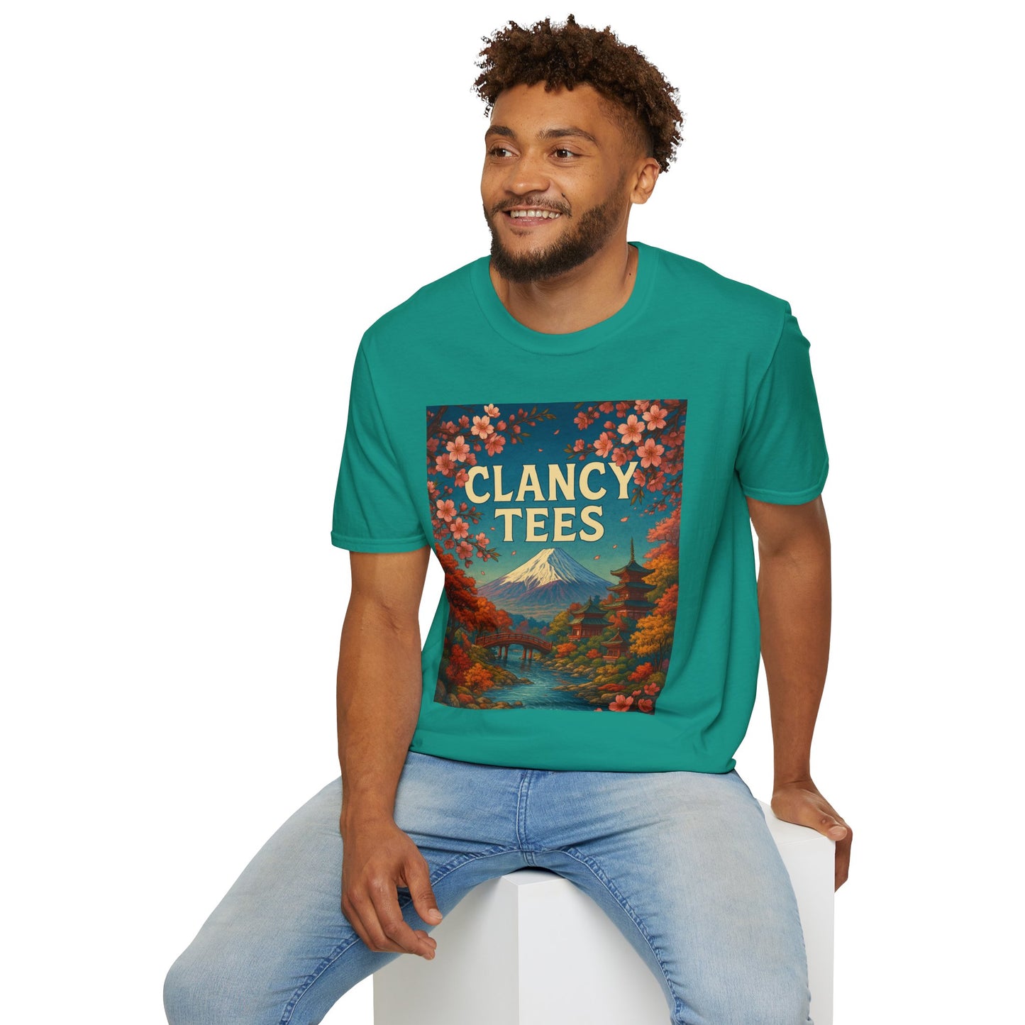 Clancy Tees Unisex Softstyle T-Shirt - Japanese Landscape Design, Gift for Nature Lovers, Vintage Aesthetic Tee, Casual Wear, Art [...]
