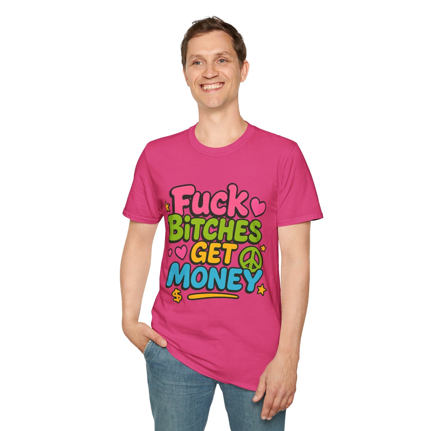 Fuck Bitches Get Money Shirt Funny Bold Graphic Tee Gift for Hustlers Savage Statement T-Shirt for Rebels Trolls Unfiltered Meme Culture Fans
