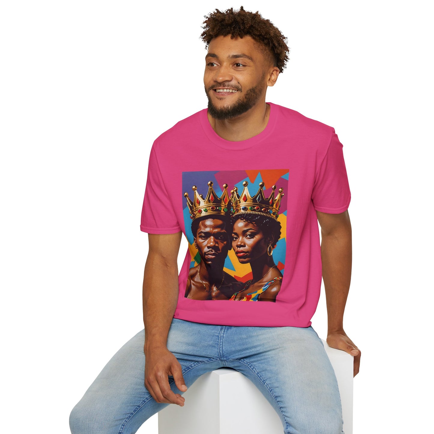Royalty Crown T-Shirt Afrocentric Power Graphic Tee Black King Queen Shirt Bold Statement Apparel Gift for Couples Gift for Friends Gift for Culture Lovers