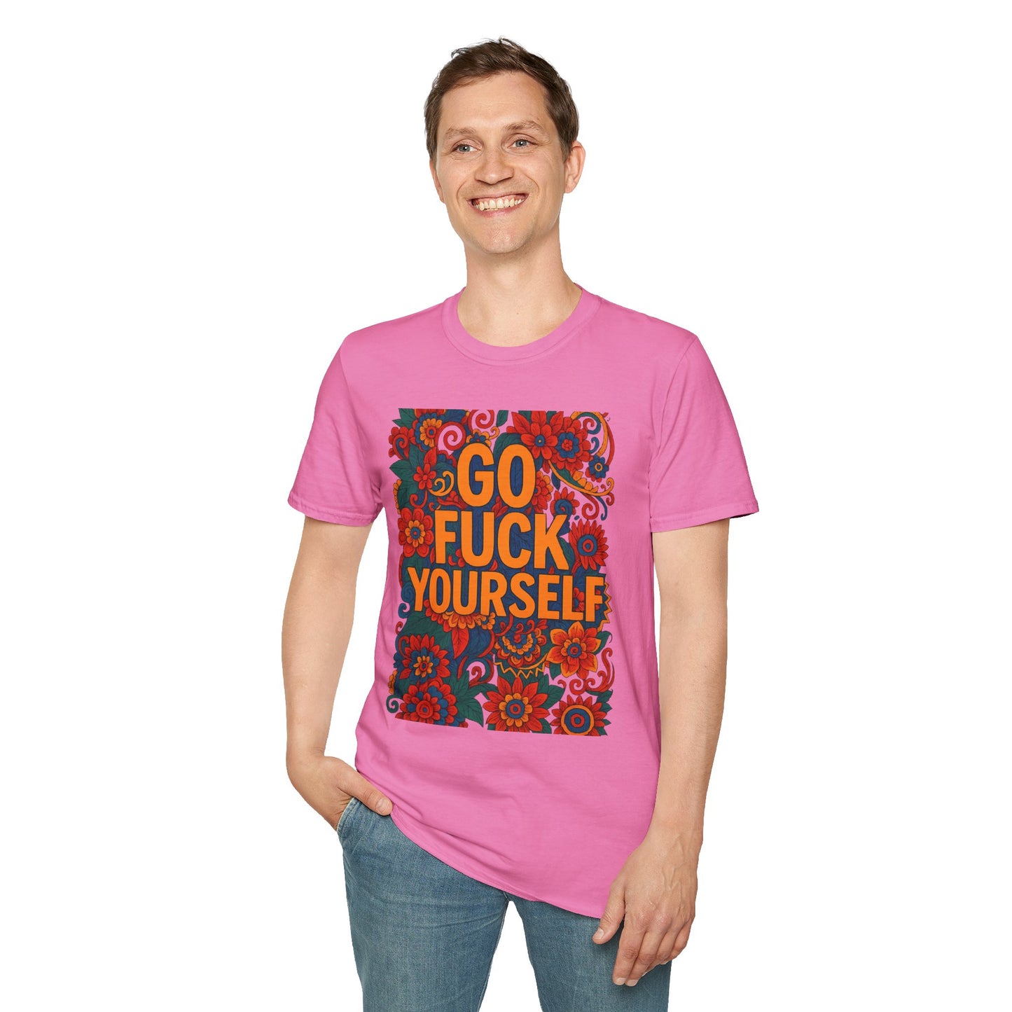 Bold Floral Graphic Tee | Go Fuck Yourself Shirt, Casual Wear, Funny Gift, Unique T-Shirt, Self-Expression Apparel