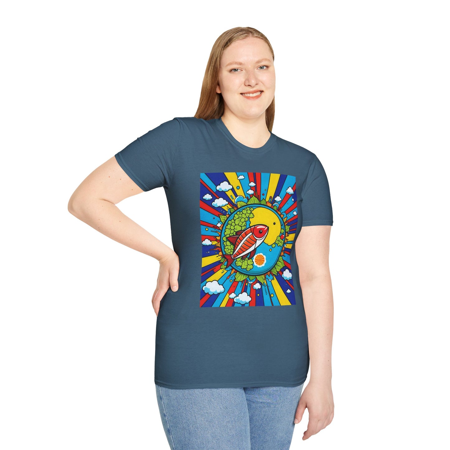 Trippy Sushi Shirt for Foodies Gift for Psychedelic Art Fans Funny Unisex Japanese Graphic Tee