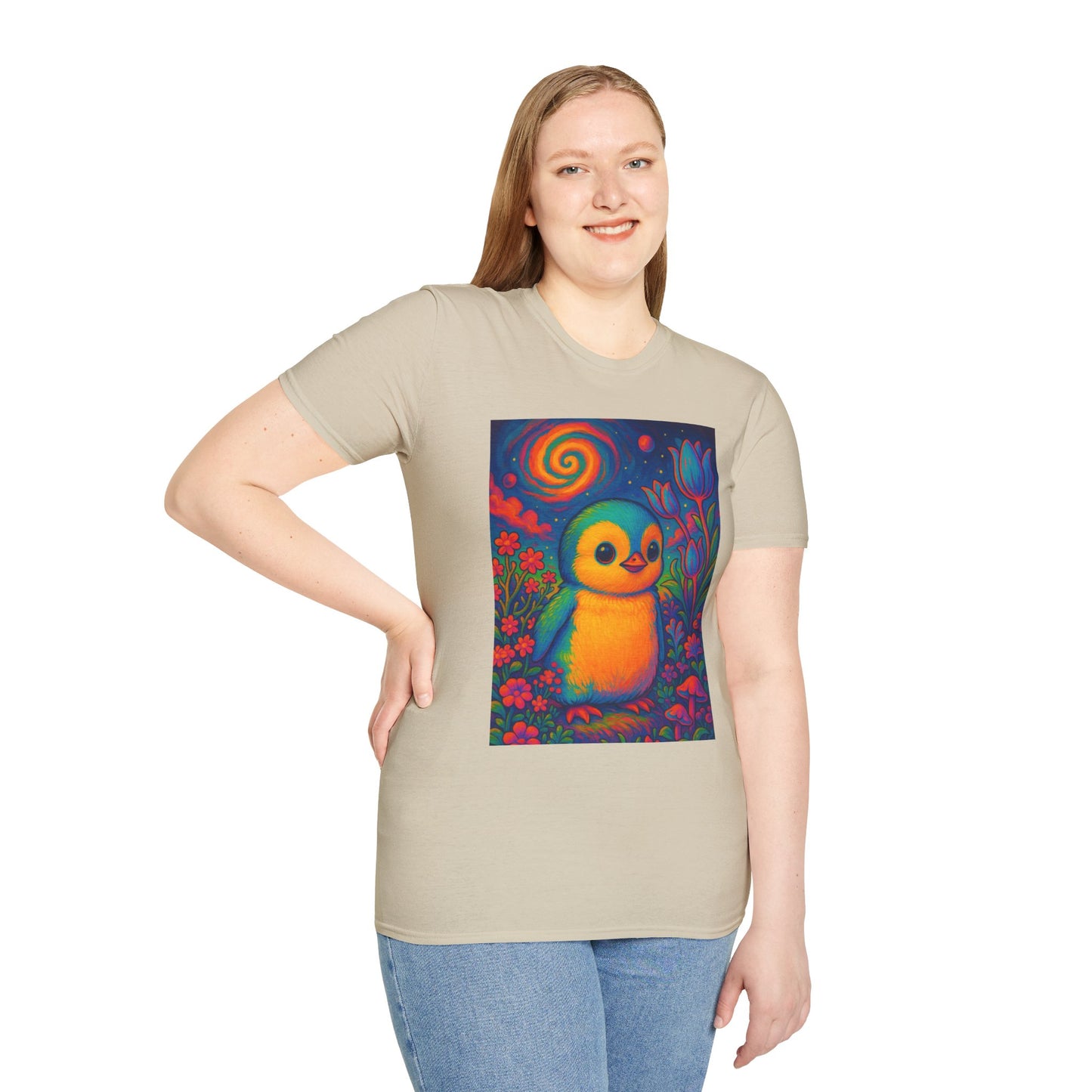 Psychedelic Baby Penguin T-Shirt – Trippy Cute Animal Tee – Gift for Penguin Lovers – Groovy Nature Shirt for Weirdos, Hippies, and Art Freaks
