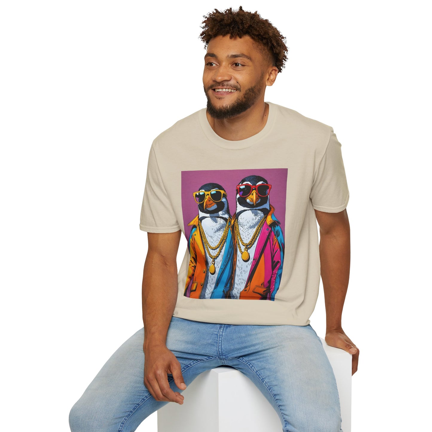 Cool Penguin Shirt – Funny Hip Hop Penguin Graphic Tee – Gift for Animal Lovers, Streetwear Fans, and People Who Stay Icy Year-Round
