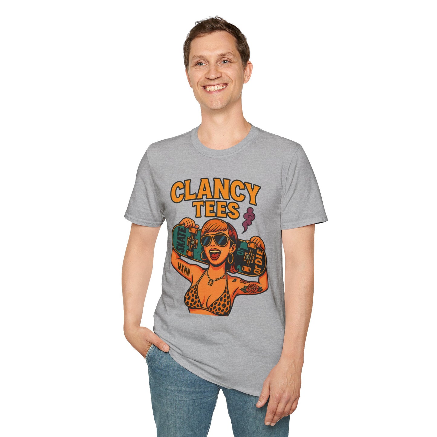 Trendy Graphic Tee, Vintage Skateboarding Shirt, Casual Summer Top, Perfect for Skate Enthusiasts, Streetwear Wardrobe
