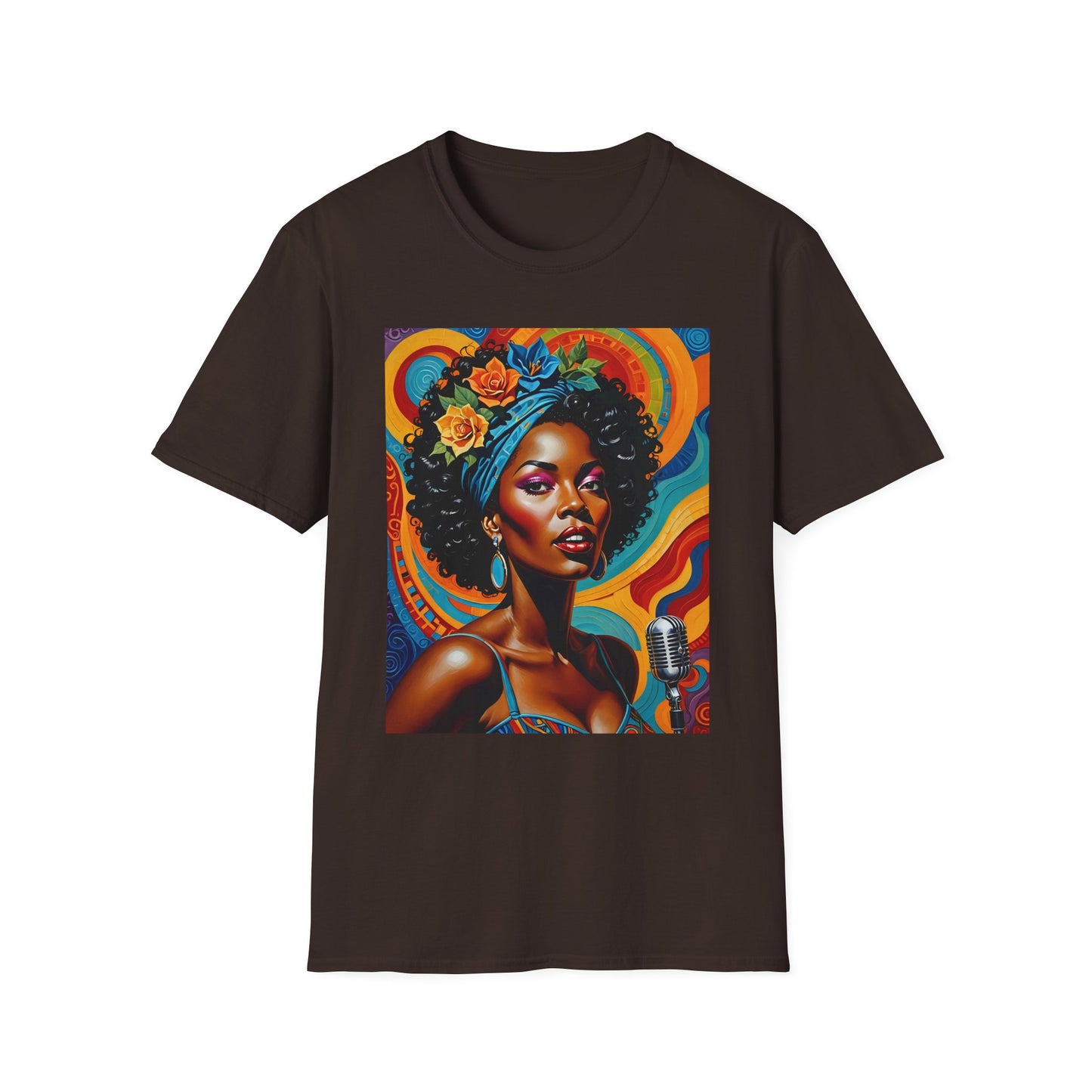 Afrofuturist Soul Singer T Shirt Cosmic Jazz Graphic Tee Retro Funk Fashion Music Artwork Top Gift for Soul Fans