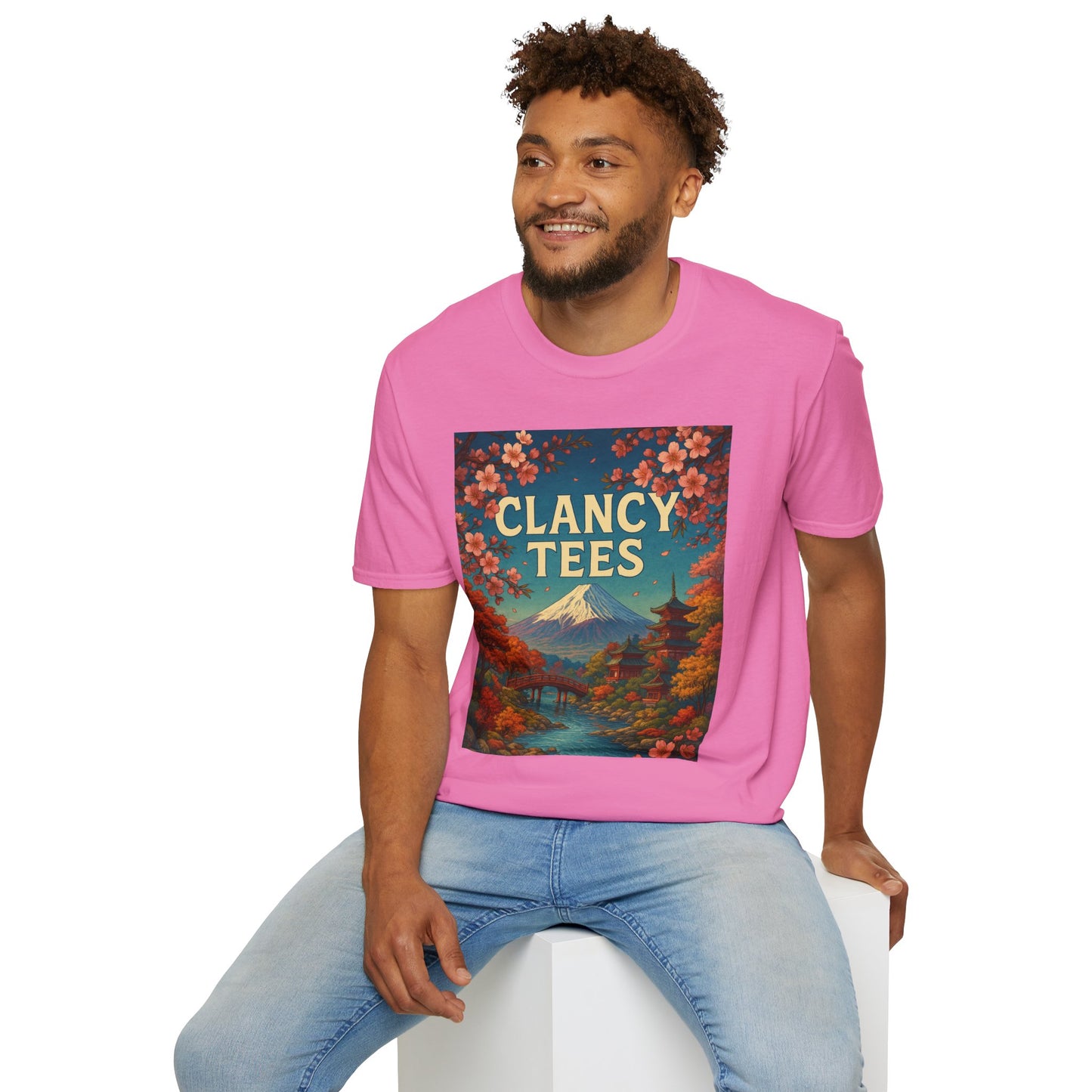 Clancy Tees Unisex Softstyle T-Shirt - Japanese Landscape Design, Gift for Nature Lovers, Vintage Aesthetic Tee, Casual Wear, Art [...]