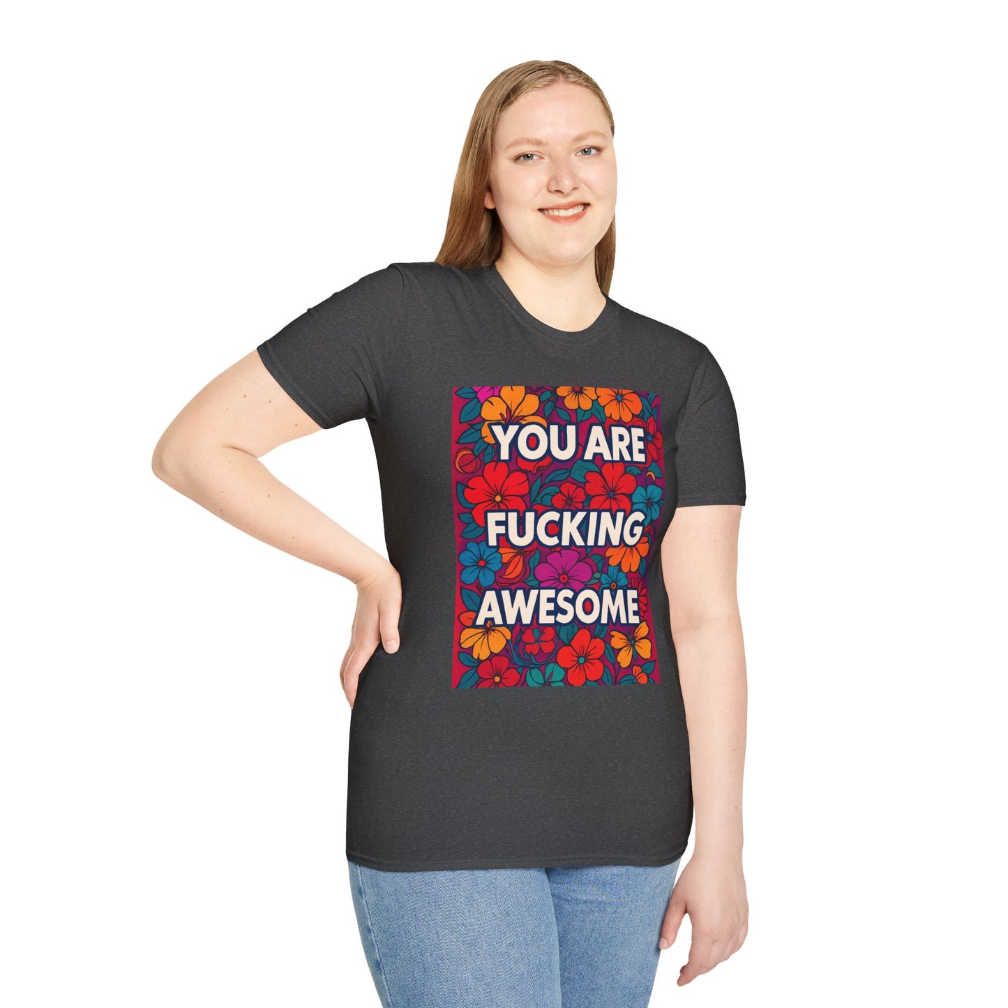 Colorful Inspirational Graphic T-Shirt, You Are Awesome Tee, Gift for Friends, Motivational Shirt, Casual Wear, Summer Vibes