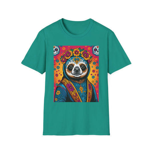 Boho Sloth T Shirt Trippy Animal Graphic Tee Colorful Festival Top Gift for Sloth Lovers