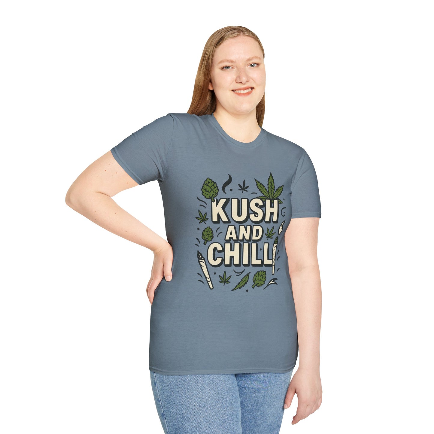Kush and Chill Funny Weed Shirt – Stoner Relaxation Tee – Gift for Potheads, Chill Smokers, Cannabis Lovers, and 420 Enthusiasts