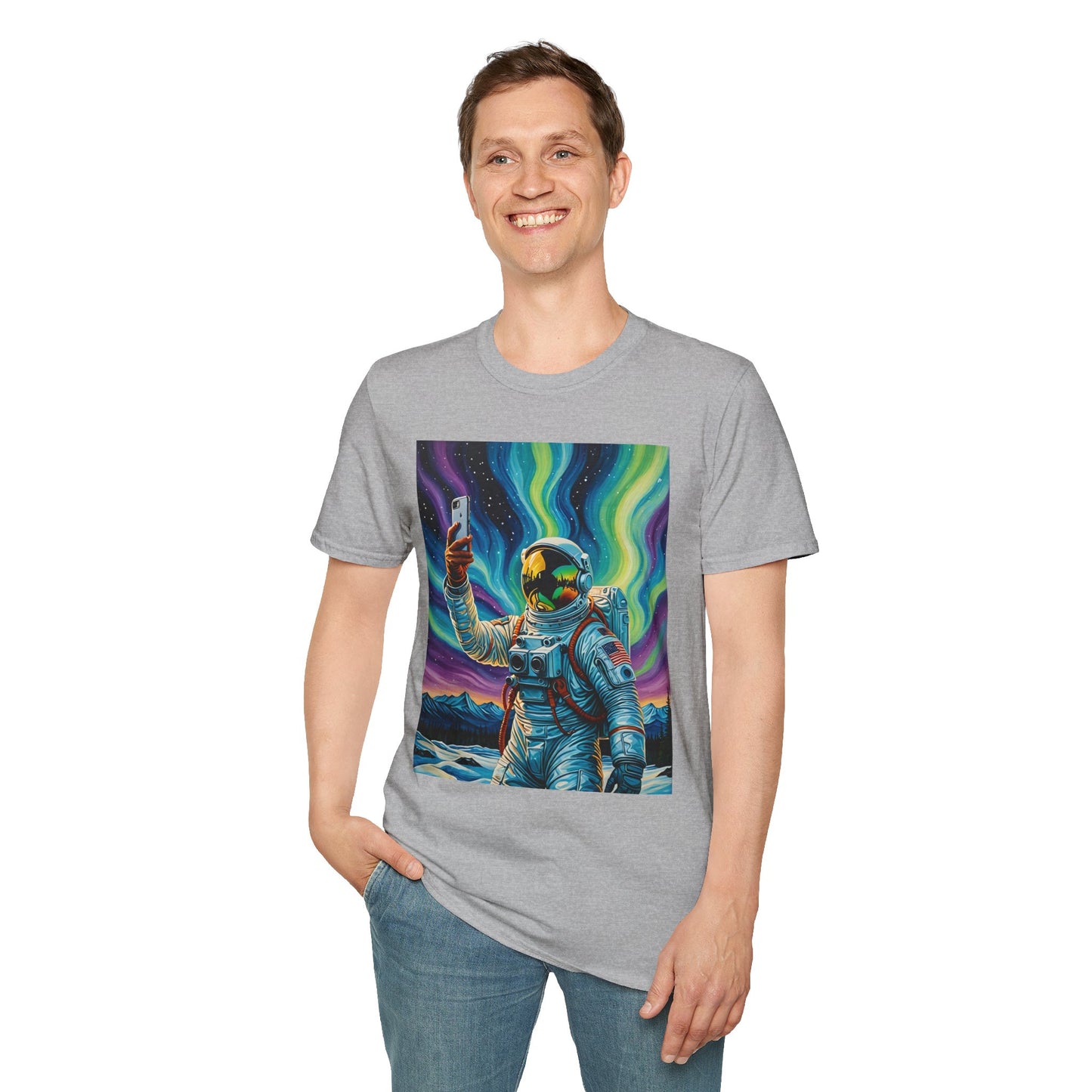 Vibrant Astronaut T-Shirt - Cosmic Vibes, Space Lover Gift, Unisex Casual Wear, Unique Graphic Tee, Festival Fashion