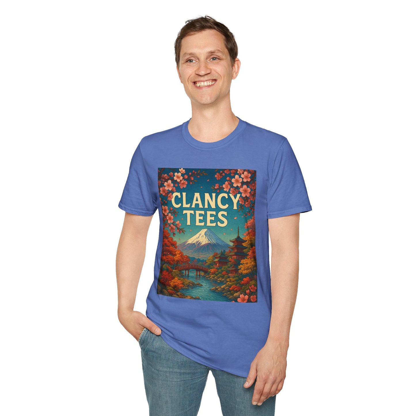 Clancy Tees Unisex Softstyle T-Shirt - Japanese Landscape Design, Gift for Nature Lovers, Vintage Aesthetic Tee, Casual Wear, Art [...]