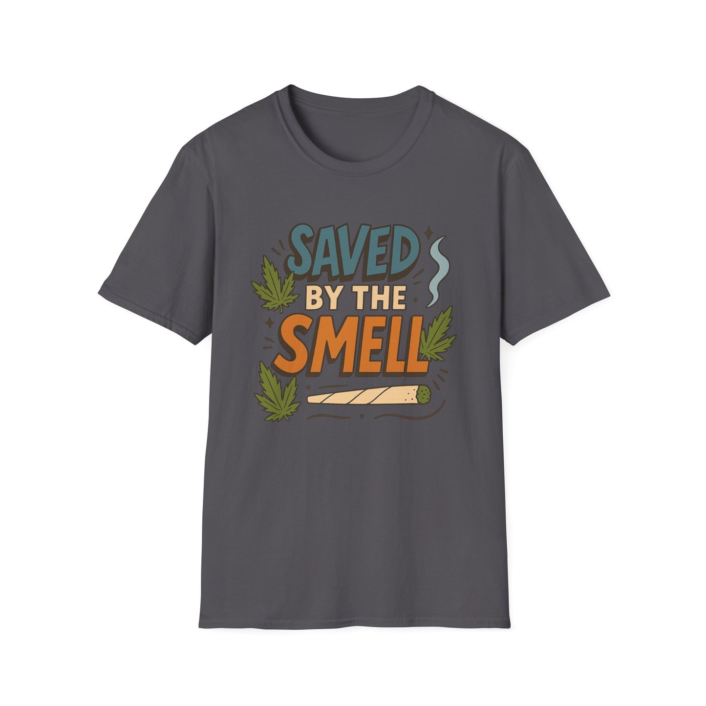 Funny Cannabis Saved by the Smell T-Shirt, Unisex Softstyle Tee, Gift for Stoners, Humor Apparel, Casual Wear, Cool Graphic Tee