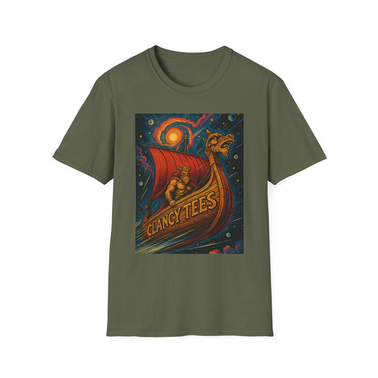 Viking Dragon Ship Shirt Norse Aesthetic Tee Mythology Graphic Gift for Fantasy Fans